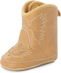 MK MATT KEELY Leather Western Boots Cowboy Bootie Soft Sole Non-Slip Crib Shoes for Baby Infant Toddler Girls Boys Newborn
