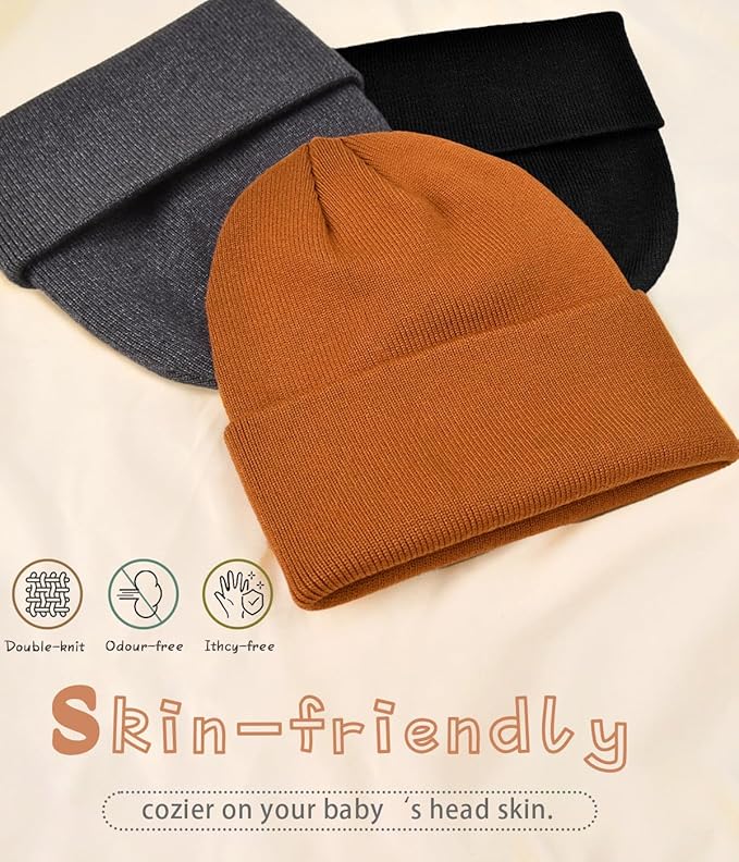 Rosoz Toddler Beanie Boys Girls Baby Knit Warm Beanies Kids Children Winter hat Caps
