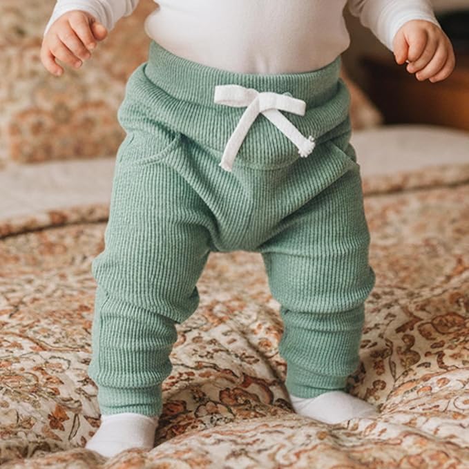 Sejardin Toddler Baby Boy Girl Pants 3 Pack Solid Color Elastic Waist Jogger Sweatpants Newborn Infant Casual Bottoms