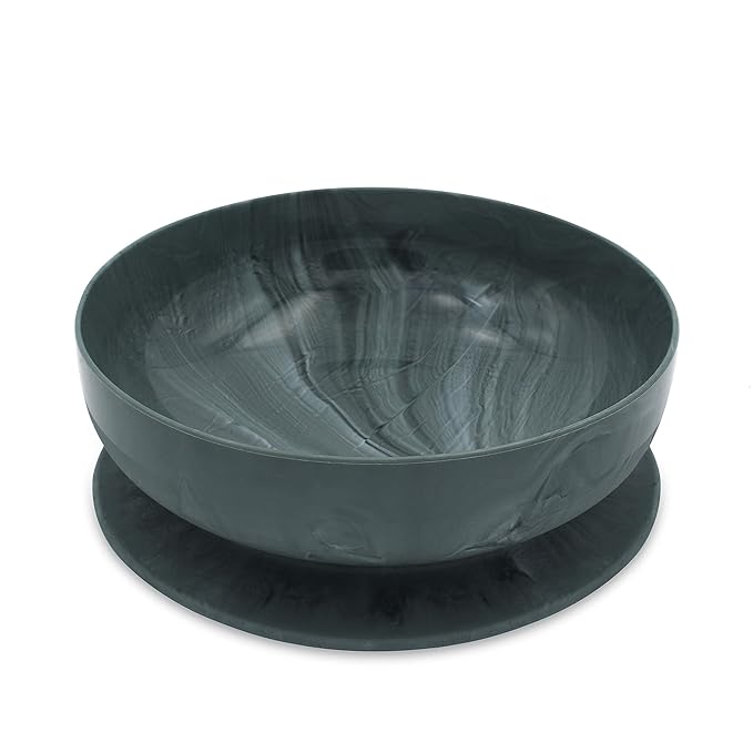 ChooMee Baby Suction Bowl | Powerful Suction Grip with Firm Bowl | Platinum Silicone, BPA Free | Large, 1 CT, Grey