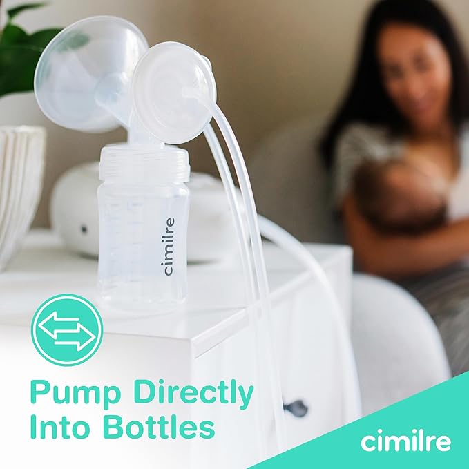Cimilre 21MM Breast Milk Collection Kit, Double Pumping Breast Milk Collector Kit to Store Breast Milk, Includes Breast Shields, Valves, Backflow Protectors & Bottles