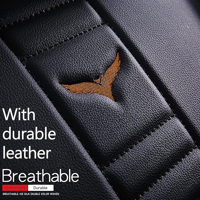 Luxury 2 Seats Car Seat Covers Protectors for Suzuki 1999-2025 95% Models, Back Storage Bag Design & Headrest Pillow & Lumbar Support Black & Coffee Line