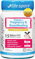 Life-Space Probiotic for Pregnancy & Breastfeeding, 3 in 1 Probiotic for Women, Clinically Proven for Mom's Breast, Gut & Vaginal Health, Baby Growth Support, 15 Billion CFU & 4 Strains, 50 Capsules
