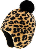 Duoyeree Kids Beanie Hat for Boys Girls Pom-pom Kint Hats Cozy Lining Winter Skull Cap