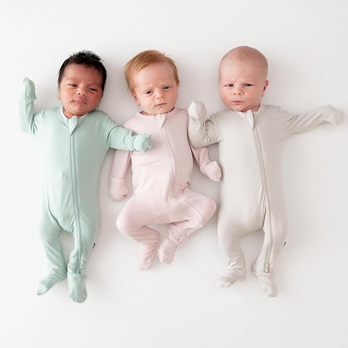 KYTE BABY Unisex Rayon Made From Bamboo Zippered Rompers 0-24 Months