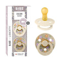 BIBS Colour Liberty Soother 2-Pack, BPA Free Dummy Pacifier, Round Nipple. Natural Rubber Latex, Made in Denmark, Size 2 (6-18 Months), Strawberries and Cream Ivory Mix