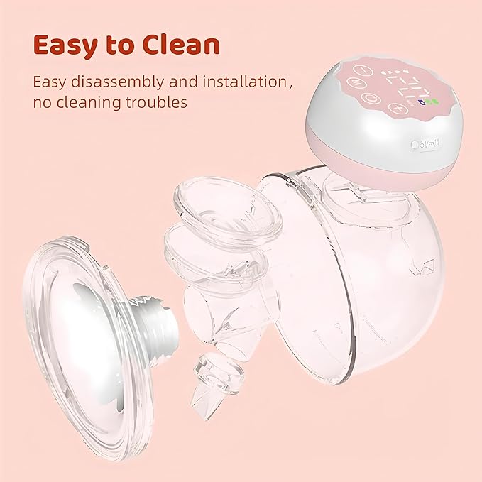 Electric Hands-Free Breast Pumps, Wearable Breast Pump with 4 Modes, 12 Levels, LCD Display, Memory Function Rechargeable with Massage and Pumping Mode 24mm Flange (1 Pack)