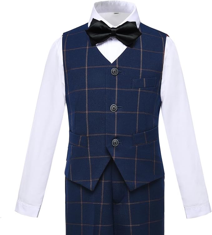 Boys Suit for Kids Tuxedo Suits for Wedding Formal Suit Set Toddler Boy Dress Outfit with Shirt and Tie