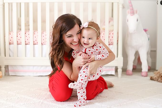 KicKee Full of Hearts Footie with Zipper, One Piece Boy or Girl Baby Clothes