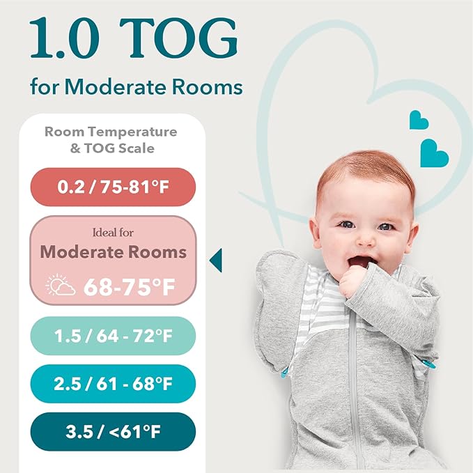 Love to Dream Swaddle UP, Baby Sleep Sack, Self-Soothing Swaddles for Newborns, Get Longer Sleep, Snug Fit Helps Calm Startle Reflex, New Born Essentials for Baby, 1.0 TOG, 5-8.5 lbs, Rainbow Dream