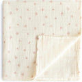 mushie Muslin Baby Swaddle Blanket | 100% Organic Cotton (Bows)