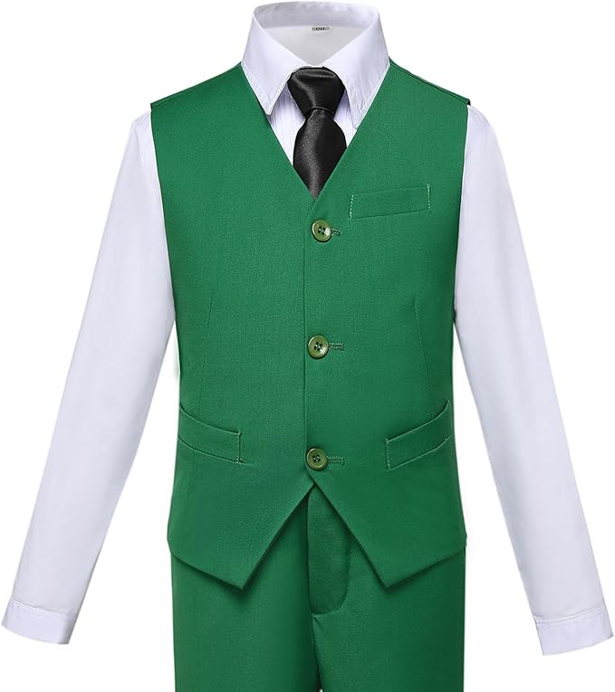 Boys Suit for Kids Tuxedo Suits for Wedding Formal Suit Set Toddler Boy Dress Outfit with Shirt and Tie