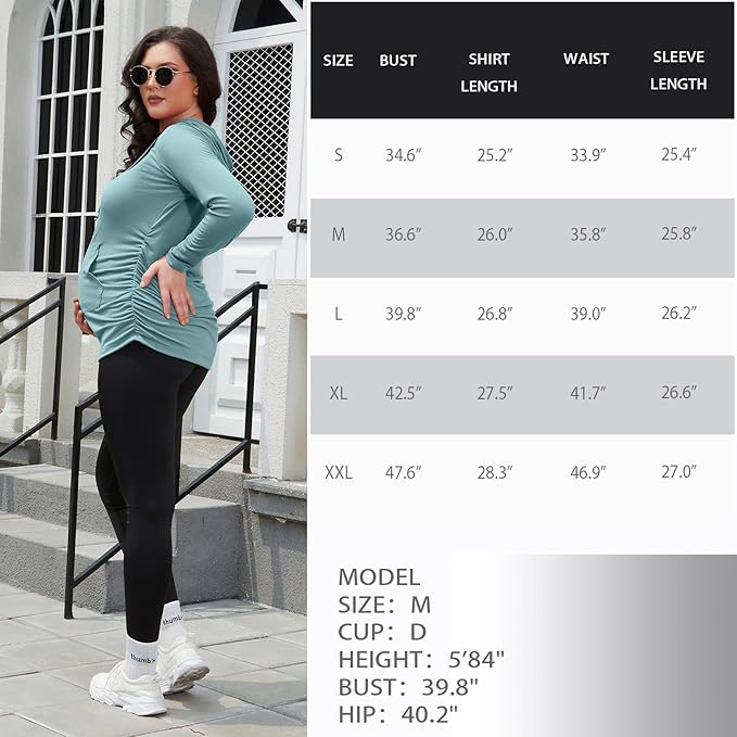 GINKANA Maternity Hoodie Long Sleeves Shirts Casual Maternity Top Pregnancy Sweatshirt Casual Clothes