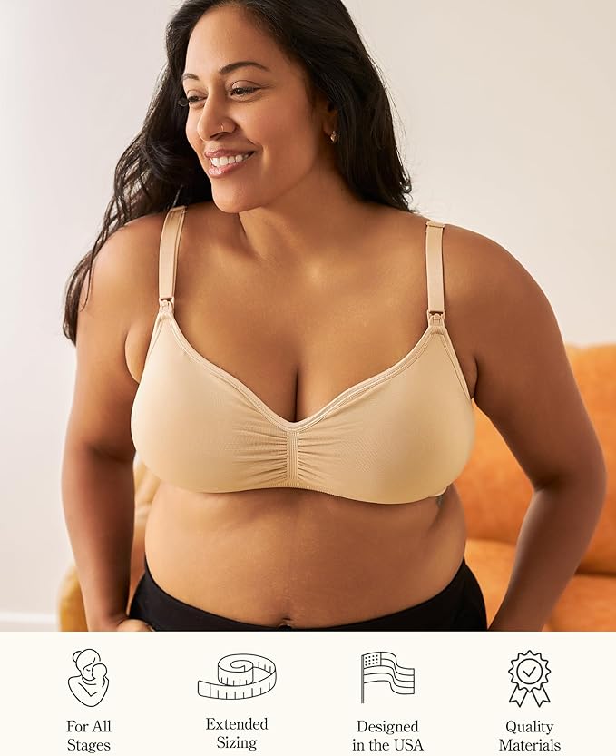 Kindred Bravely Tatum Seamless Sweetheart Bralette Nursing Bras for Breastfeeding, Adjustable, Soft Maternity Bra 2 Pack
