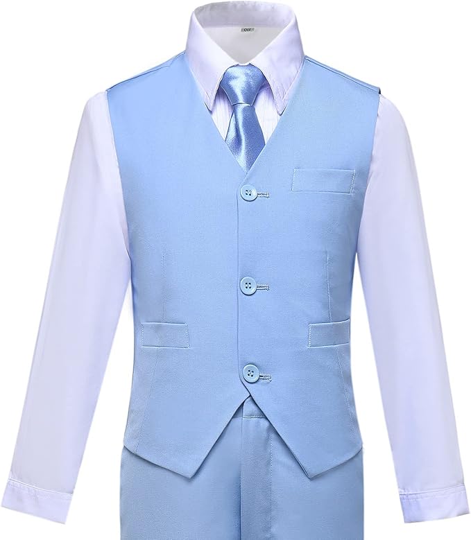 Boys Suit for Kids Tuxedo Suits for Wedding Formal Suit Set Toddler Boy Dress Outfit with Shirt and Tie