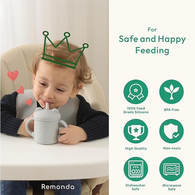 Remonda 23-Piece BPA-Free Silicone Baby Feeding Set | Extra Large Suction Plates, Toddler Bowls, Self Feeding Spoons, and More | Dishwasher Safe| Baby Led Weaning Supplies (Green)