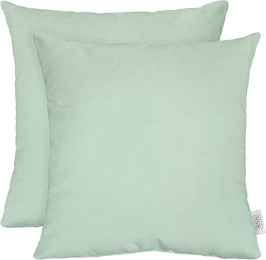 RSH DECOR: Sunbrella Square Throw Pillows Set of 2 | 17" x 17" | Water and Fade-Resistant Performance Fabric | Outdoor Pillow Covers with Down-Alternative Inserts | Canvas Spa