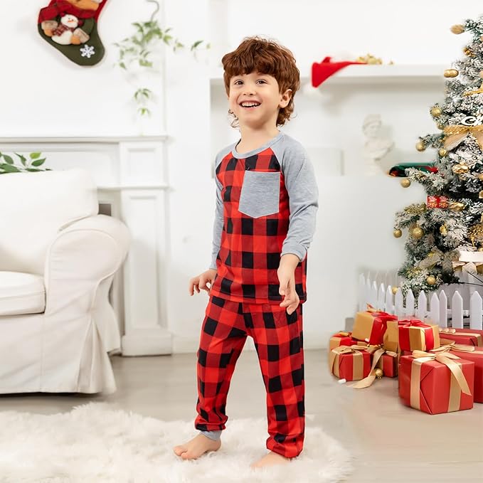 Schbbbta Family Matching Pajamas Holiday Sleepwear Long Sleeve Pjs Sets