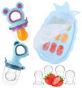 Baby Fruit Feeder Baby Breastmilk Popsicle Molds, Food Freezer Tray Storage Containers, Silicone Pacifier Feeder and Teether, Includes 6 Extra Food Pacifier