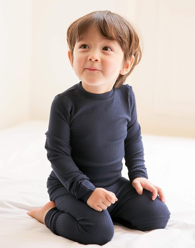 VAENAIT BABY 6M-12Y Infant Kids Toddler Junior Girls Soft Comfy Modal Tencel Shirring Sleepwear Pajamas 2pcs Set