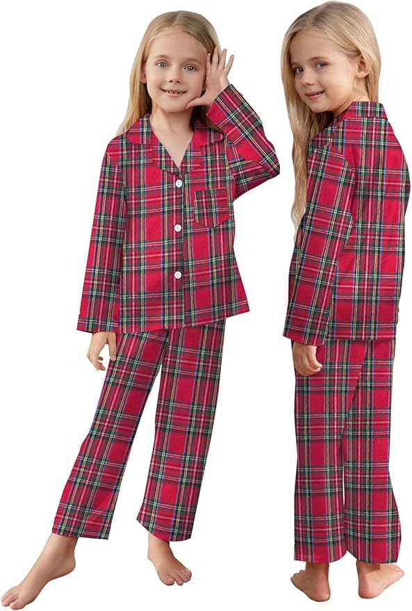 Schbbbta Family Matching Pajamas Holiday Sleepwear Long Sleeve Pjs Sets