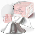 Cradle & Grace Pure 999 Silver Nursing Cups with White Carrying Case, Silver Nipple Shields for Breastfeeding Newborn, Silver Nipple Covers Breastfeeding Kit, X-Large