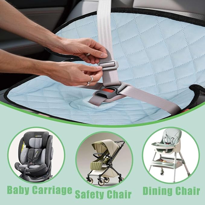 MOOB Waterproof Car Seat Protector - Potty Training Liner for Baby & Toddler, Machine Washable Piddle Pad with Anti-Slip Backing, Universal Fit for Infant Car Seat & Stroller (Grey)