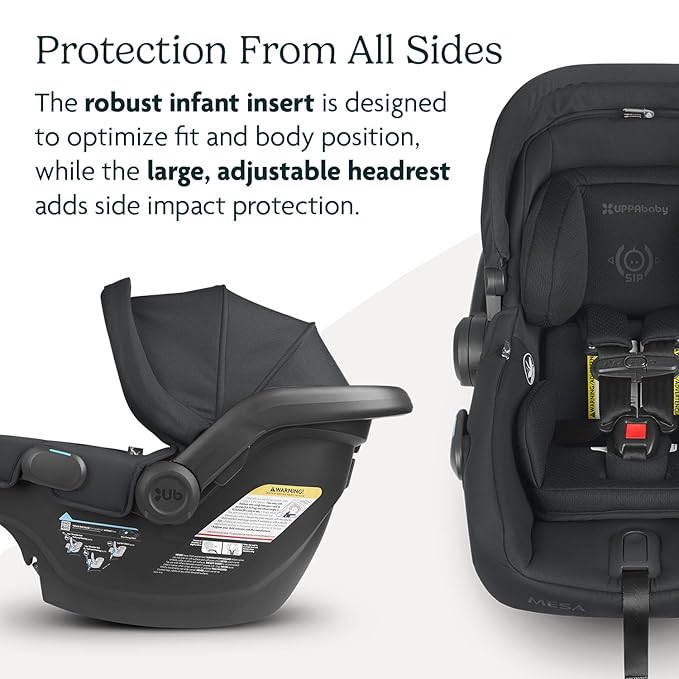 UPPAbaby Mesa V2 Infant Car Seat/Easy Installation/Innovative SmartSecure Technology/Base + Robust Infant Insert Included/Direct Stroller Attachment/Jake (Charcoal)