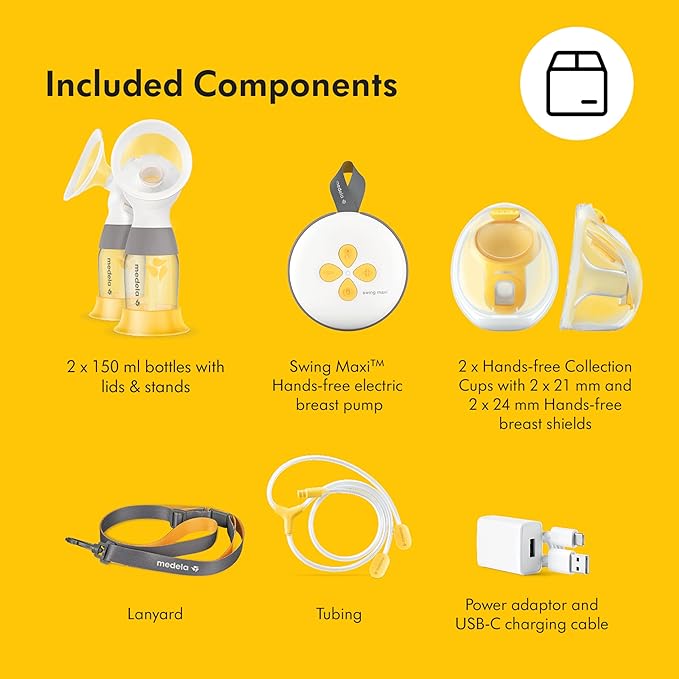 Medela Pump Your Way Deluxe Bundle Featuring Swing Maxi Double Electric Breast Pump with Wearable Hands-Free Collection Cups, PersonalFit Flex Breast Shields and Connectors