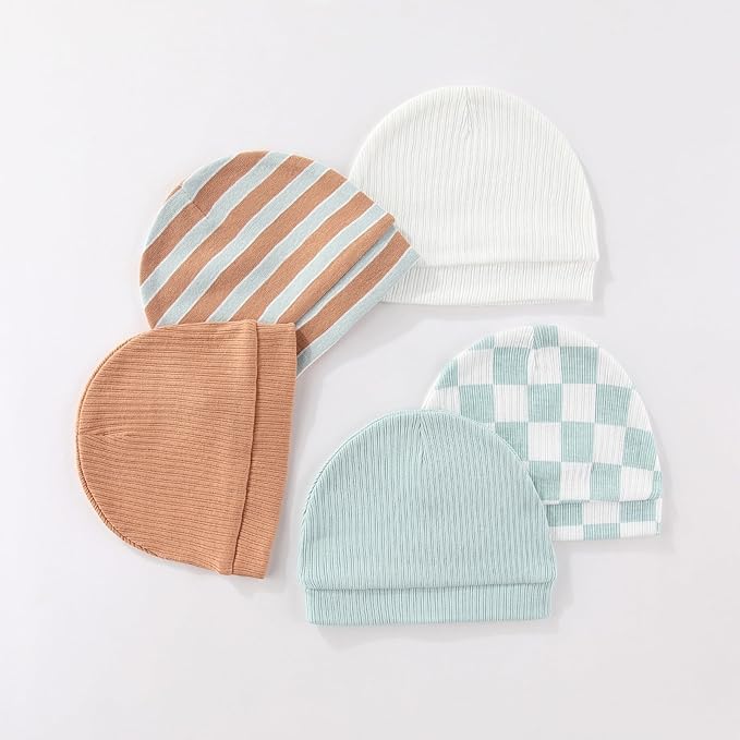 Fashion Baby Boy Girl Clothing Set Cotton Soft 3-Piece Long Sleeve Button Rompers 5-Pack Hats&Gloves Infant Clothes