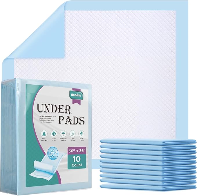 Extra Large Disposable Bed Pads for Incontinence 36" x 36" - 10 Count, Leak-Proof Chucks Pads for Adults, Kids and Pets, Absorbent Disposable Underpads, Incontinence Bed Pads Disposable for Beds