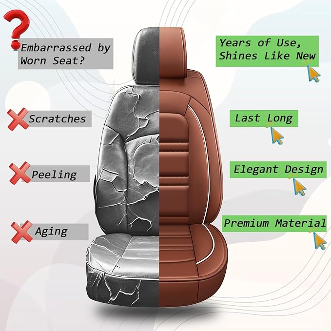 Seat Cover for Chevy trax 2015-2025 | Car Seat Covers Front Seats, Waterproof Seat Protectors, Automotive Front Seat Covers (Front Seat, Coffee)