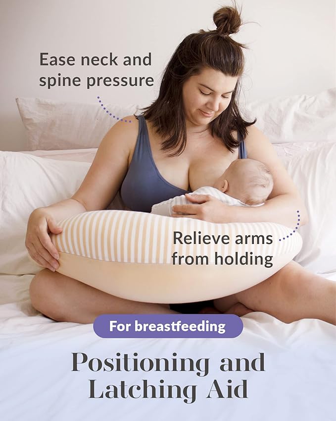 Mamaway Pregnancy Pillow for Sleeping, Nursing Pillow for Pregnancy, Temperature Regulating, Breathable, Bouncy, Adjustable C Shape Baby Feeding Positioner, Pregnancy Must Haves, Breathable Foam