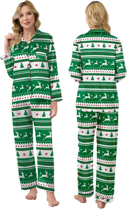 Schbbbta Family Matching Pajamas Holiday Sleepwear Long Sleeve Pjs Sets