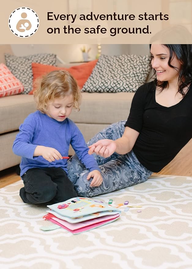 Baby Care Play Mat (Medium, Moroccan - Beige) 73’’ x 49’’ Original One-Piece Reversible Rollable Waterproof Baby Mat for Floor, Play Mat for Babies 6-12 Months, Infants, Toddlers, and Kids