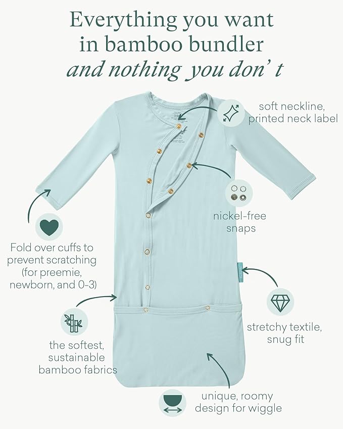 PurComfy Supersoft Baby Sleeper Gowns, Premium Bamboo Viscose Infant Nightgown Sleepers Preemie Newborn Snap Bundler
