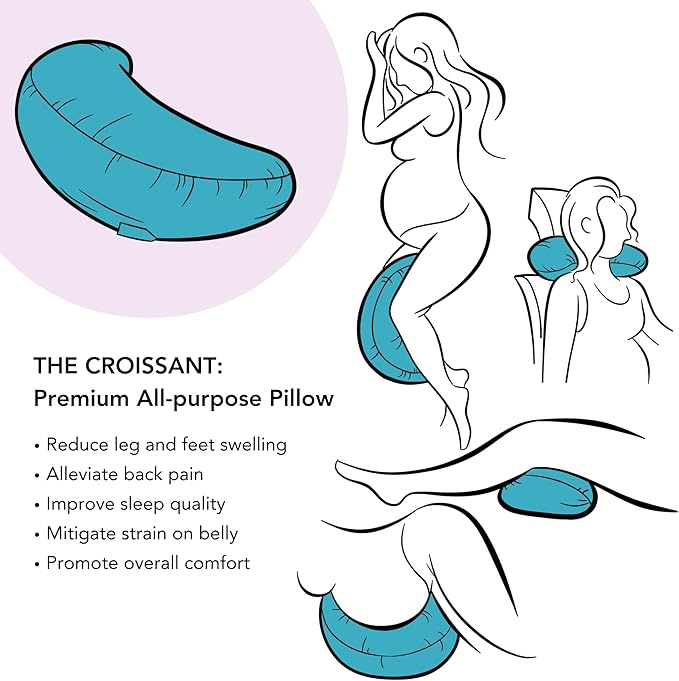 Premium Egyptian Cotton Versatile Pregnancy Maternity Pillow for Women – Adjustable & Cooling Body, Leg & Knee Support, Pain Relief, Machine Washable – Side Sleeping, Belly, Back, HIPS