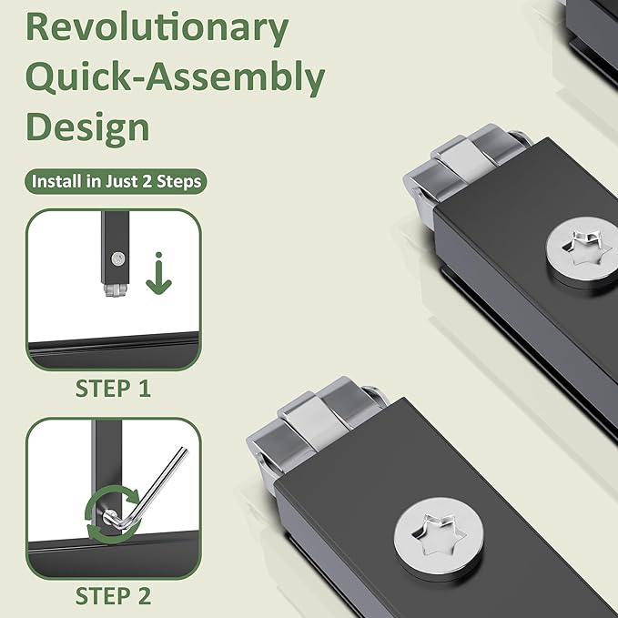 6x11 FTQuick Setup Polycarbonate Greenhouse with Roof Vent, Large Aluminum Walk-in Green House for Outdoor Garden Backyard, Black