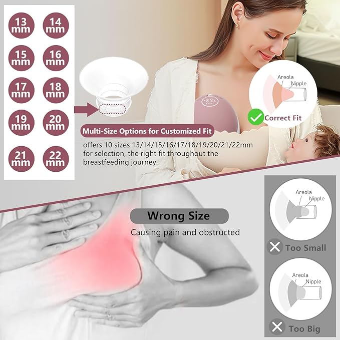4pcs Flange Inserts 22mm Compatible with Momcozy M9/M6/M5/V1 Pro/V2 Pro/S12 Pro/S9 Pro Wearable Breast Pump, for Momcozy Breast Pump Replacement Parts, Reduce 24mm Nipple Tunnel Down to 22mm