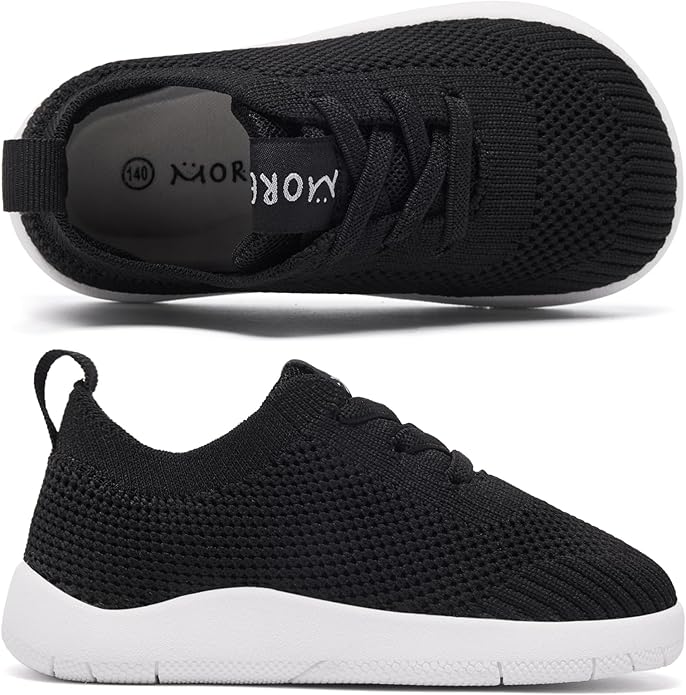 MORENDL Toddler Wide Toe Box Barefoot Shoes Baby First Walking Shoes Boys Girls Non-Slip Zero Drop Minimalist Sneakers