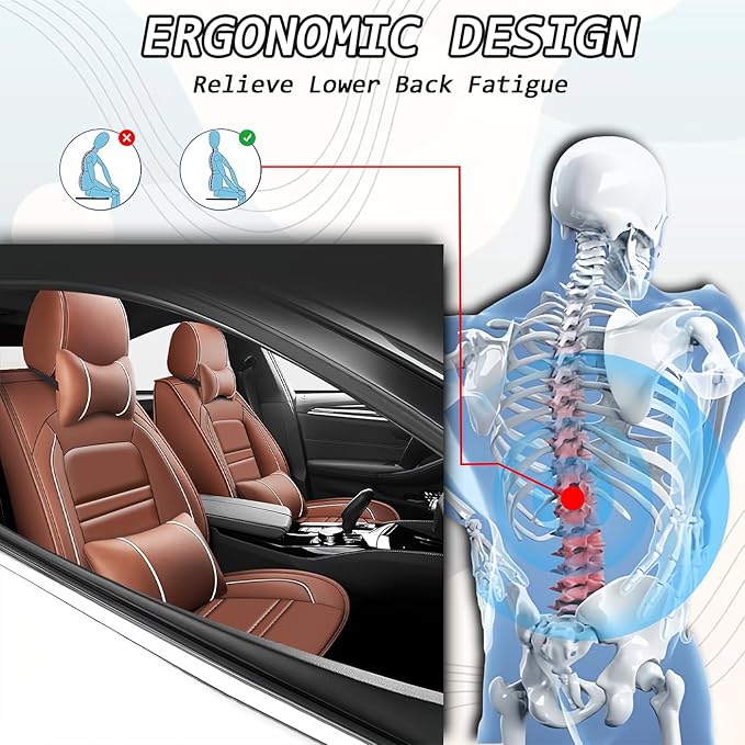 Car Seat Covers for Audi a3 2006-2025 | 5-Seats Seat Covers, Waterproof Seat Protectors, Automotive Seat Covers (Full Set with Pillow,Coffee)