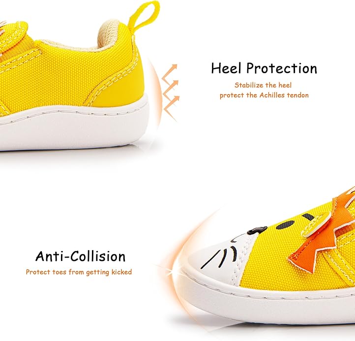 SKYWHEEL Toddler Slip On Shoes Wide Toe Box Barefoot Casual Canvas Walking Tennis Shoes for Boys Girls Cute Sneakers