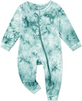 Jimonda Baby Girls Boys Footless Pajamas,Rayon From Bamboo Pjs 2 Way Zipper Long Sleeve Soft Sleeper,Infant Tie-dye Romper