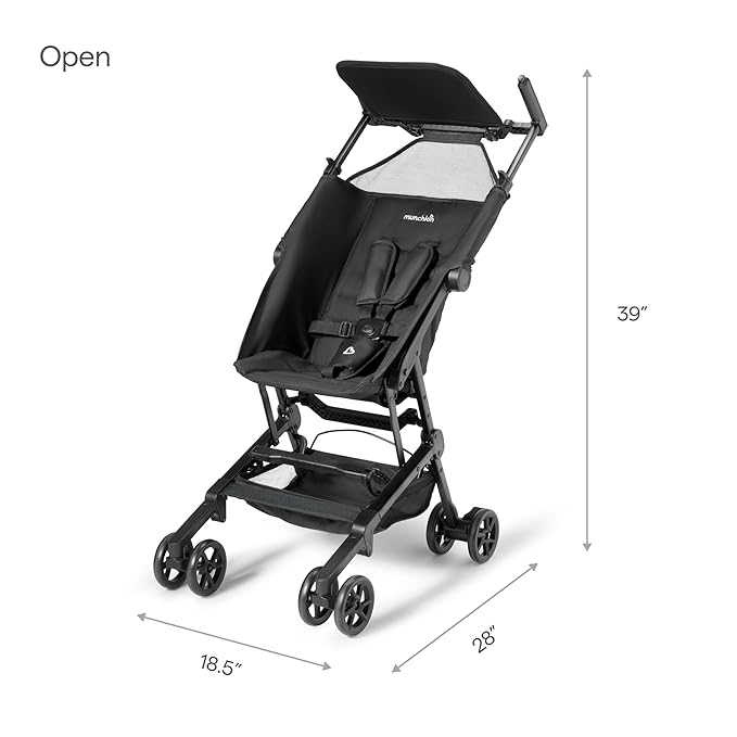 Munchkin Sparrow Travel Baby Stroller, Ultra Compact and Lightweight, for Babies and Toddlers, Black