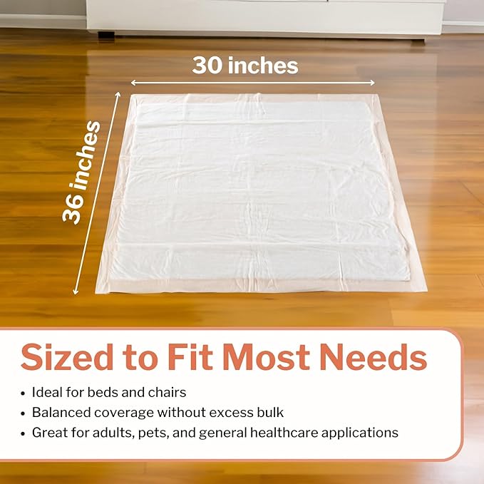 McKesson Underpads Disposable Bed Pads 30" x 36" [50 Count], Heavy Absorbency, Ultra Incontinence Chux Pads for Adults, Elderly, and Baby, Pee Pads