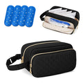 Damero Breastmilk Cooler Bag with 4 Ice Packs, Breast Milk Cooler Travel Bag Fit for Milk Bags or Bottles, with Buckle Handle for Breastfeeding Moms Travel/Daycare, Black
