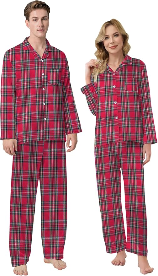 Schbbbta Family Matching Pajamas Holiday Sleepwear Long Sleeve Pjs Sets