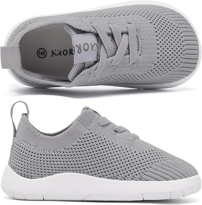 MORENDL Toddler Wide Toe Box Barefoot Shoes Baby First Walking Shoes Boys Girls Non-Slip Zero Drop Minimalist Sneakers