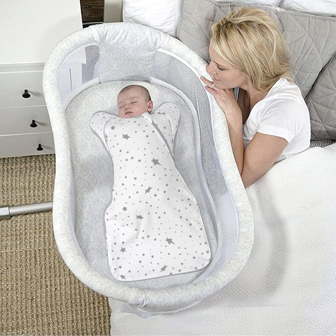 Baby Sleep Sack Swaddles for Newborn 0-3 Months, Arms Up Swaddle Blanket 2 Packs Cotton, Hands Up 3-Way Transitions to Arms-Free Wearable Sleeping Sack Bag for Boys Girls Snug Fit Calms Startle Reflex