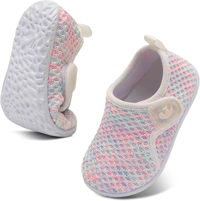 FEETCITY Baby Boys Girls First Walking Shoes Infant Sneakers Crib Shoes Breathable Lightweight Slip On Shoes